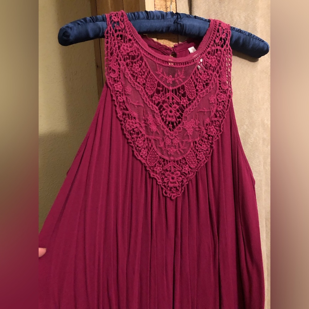 Xhilaration large fuchsia crocheted dress